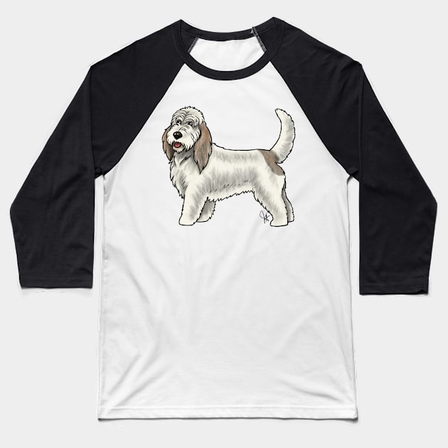 Dog - Grand Basset Griffon Vendeen - White and Grizzle Baseball T-Shirt by Jen's Dogs Custom Gifts and Designs